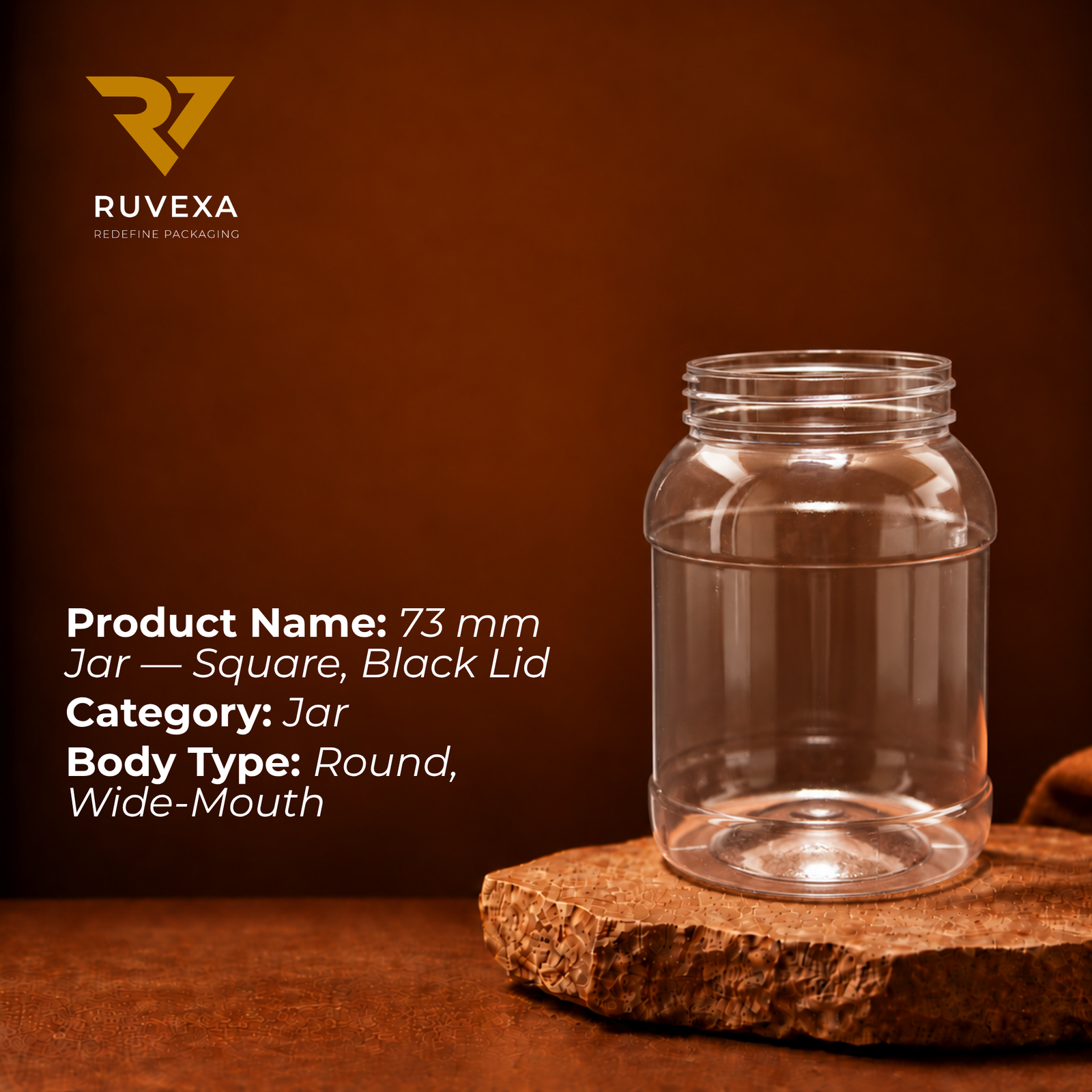 Ruvexa 500 ml Square Jar