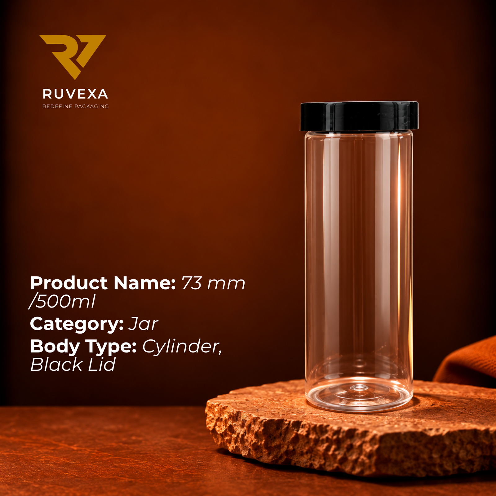 Ruvexa 500 ml Cylinder Jar