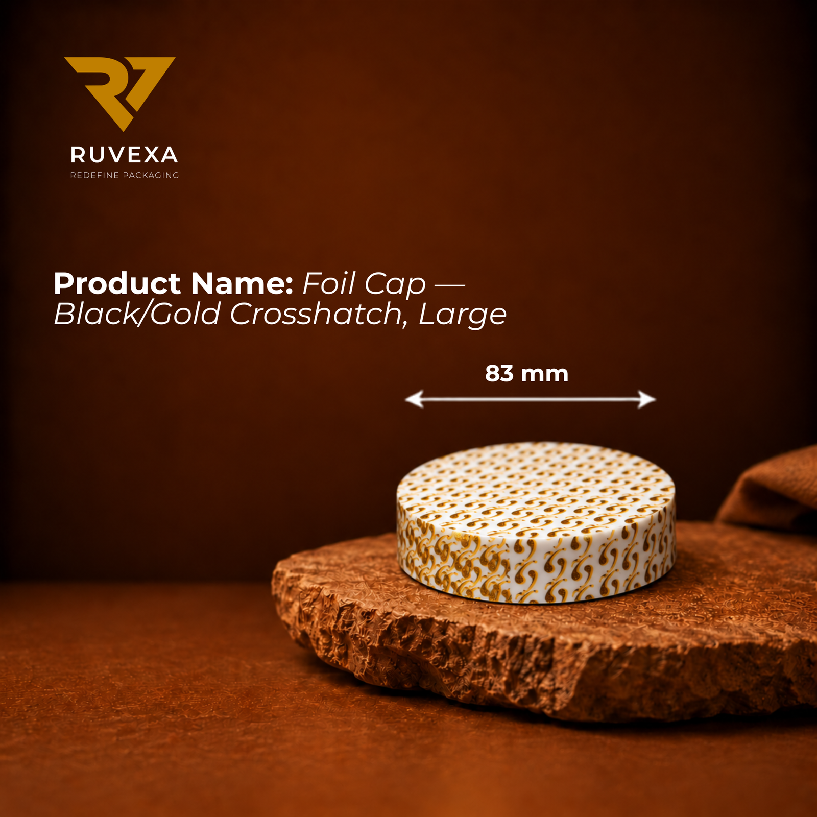 Ruvexa Foil Cap — Black/Gold Crosshatch