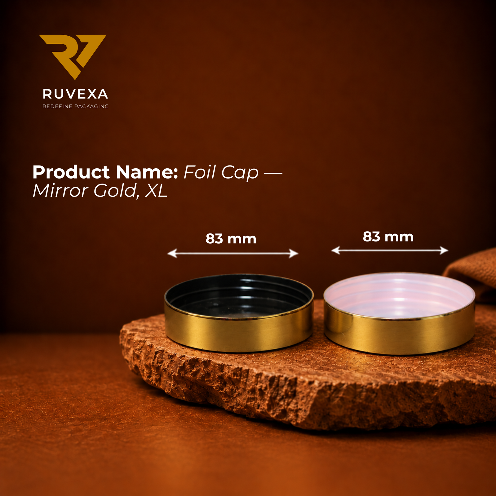 Ruvexa Foil Cap — Mirror Gold